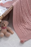 Saç Örgü Bebek ve Çocuk Battaniyesi 90 x 110 (PEMBE)