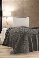Linda Triko Yatak Örtüsü TEK KİŞİLİK 180 x 230 (ANTRASİT) -