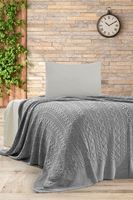 MERY Triko Yatak Örtüsü TEK KİŞİLİK 180 x 230 (GRİ) -