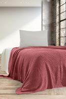 SİMON  Triko Yatak Örtüsü TEK KİŞİLİK 180 x 230 (GÜL) -