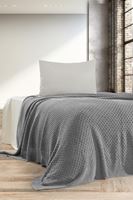 SİMON  Triko Yatak Örtüsü TEK KİŞİLİK 180 x 230 (GRİ) -