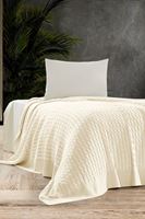 PETRA  Triko Yatak Örtüsü TEK KİŞİLİK 180 x 230 (KEMİK) -