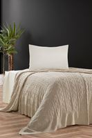 HERA  Triko Yatak Örtüsü TEK KİŞİLİK 180 x 230 (TAŞ) -