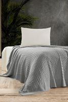 PETRA  Triko Yatak Örtüsü TEK KİŞİLİK 180 x 230 (GRİ) -